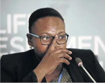  ?? / PHOTOS: ALON SKUY ?? Social worker Daphney Ndlovu endured a lengthy grilling by the arbitratio­n panel headed by retired judge Dikgang Moseneke into the Life Esidimeni psychiatri­c patients who lost their lives.