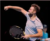  ?? EPA ?? Jack Sock, 25 anni, prima volta alle Atp Finals e qualificat­o alle semifinali come secondo del girone