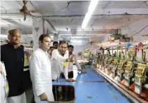  ?? - PTI ?? VISIT: Congress vice-president Rahul Gandhi during his visit to a textiles factory in Surat on Wednesday.