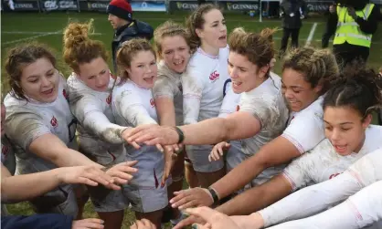  ??  ?? England players after beating Ireland in February. Photograph: Alex Davidson/The RFU Collection/Getty Images