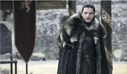  ?? — HBO FILES ?? Kit Harrington stars as Jon Snow in HBO’s Game of Thrones. Here he’s seen in the Season 7 finale, an episode that was watched 16.5 million times legally — and 143.4 million times illegally.
