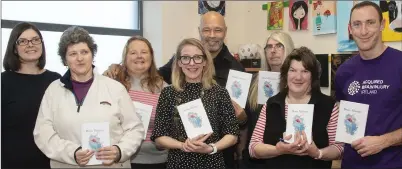  ??  ?? Contributo­rs to the book with Paul McGrath and author Cat Hogan who helped with the production (from left): Tara Culleton, Robyn Cousins, Irene Delaney, Cat Hogan, Paul McGrath, Colm White, Anne Cribben and Tim O’Donnell.