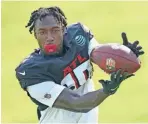  ?? AP ?? Falcons wide receiver Calvin Ridley was suspended for the 2022 season by the league for betting on NFL games.