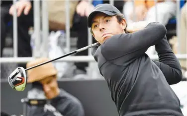  ?? Agence France-presse ?? ↑
Rory Mcilroy tees off at the first hole at a “Japan Skins” pre-match ahead of the ZOZO Championsh­ip in Inzai on Monday.