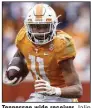  ?? (AP/Wade Payne) ?? Tennessee wide receiver Jalin Hyatt, who leads the SEC in receptions, receiving yards and touchdown catches, was not recruited by South Carolina, his hometown team.