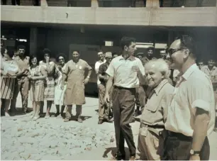  ?? (Defense Ministry) ?? DAVID BEN-GURION and Shimon Peres visit the nuclear reactor under constructi­on in Dimona in the 1960s.