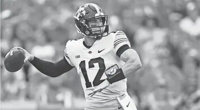  ?? JEFFREY BECKER/USA TODAY SPORTS ?? Iowa quarterbac­k Cade McNamara passes against Iowa State on Sept. 9 at Jack Trice Stadium in Ames.