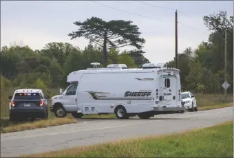  ?? ANNA HAECHERL/MINNESOTA PUBLIC RADIO VIA AP ?? 185th Ave. NE and Glendorado Rd. NE near what appears to be a staging area at Glendorado Lutheran Church near Princeton, Minn.