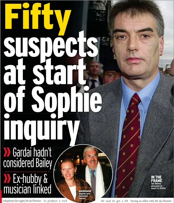  ?? ?? MARRIAGE Sophie and husband Daniel
IN THE FRAME
Ian Bailey pictured at court in 2004