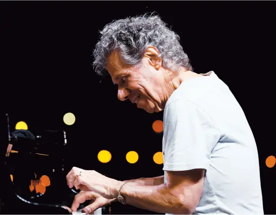  ??  ?? US jazz pianist and composer Chick Corea performs during the Malta Jazz Festival in Valletta, Malta, on July 21, 2018. — Reuters