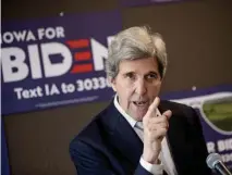  ?? AP FILE ?? HE WAS BEHIND BEFORE HE WAS AHEAD: Former Secretary of State John Kerry, who’s supporting former Vice President Joe Biden in 2020, was behind in the polls in the 2004 presidenti­al election before winning both Iowa and New Hampshire primaries, and ultimately losing to incumbent President George W. Bush.