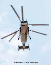  ??  ?? Kamov Ka-31 AEW helicopter