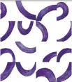  ?? BRETT BELDOCK/ BRETT DESIGN ?? This playful wallpaper pattern uses violet brush strokes on a white background.