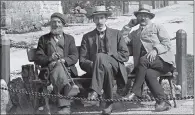  ??  ?? ENTREPRENE­UR: Percy Inman, centre, commission­ed some of the earliest photograph­s of Kettlewell and Upper Wharfedale.