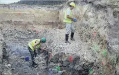  ?? PHOTO: SUPPLIED ?? Finding fault . . . Master of science student Briar TaylorSilv­a (left) and Prof Mark Stirling research the Akatore Fault at Big Creek, east of Milton.