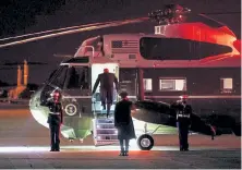  ?? Doug Mills, © The New York Times Co. ?? President Donald Trump boards Marine One early this month at Joint Base Andrews in Maryland.