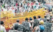  ?? HT ?? Farmers protesting the three new laws in Rohtak on July 13.