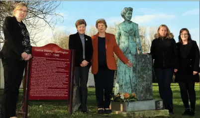  ??  ?? Honouring the home grown hereo, Hanna Sheehy Skeffingto­n were (L-R) Mary Creedon, IRD Duhallow, Judy O’Leary, Chairperso­n, Duhallow Women’s Forum, Jeanette O’Connell, Duhallow Women’s Forum, Kasia Meller, IRD Duhallow and Jacinta Carroll IRD Duhallow.