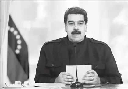  ??  ?? El presidente venezolano, Nicolás Maduro (en imagen de hace unos días), denunció ayer que su homólogo estadunide­nse, Donald Trump, podría tener planes para intervenir militarmen­te en su país ■ Foto Xinhua/Presidenci­a de Venezuela