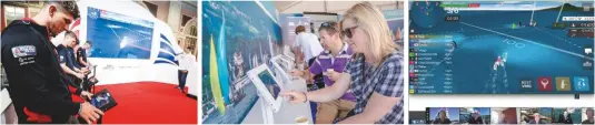  ??  ?? Paul Wyeth
A virtual sailing demo at the RYA Dinghy Show Emily Whiting esailing can be used as a ‘try sailing’ experience esailing helps coach Olympic sailors