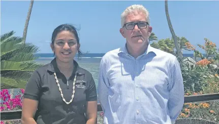  ?? Photo: Monica Aguilar ?? Warwick Fiji employee relations manager Asishna Pal and Warwick Fiji general manager Charles Homsy on October 22, 2017.