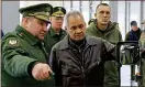  ?? ?? Inspection: Russia’s defence minister Sergei Shoigu visits a military exhibition
