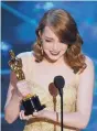  ?? CHRIS PIZZELLO/INVISION/AP ?? Emma Stone won for best actress in a leading role for “La La Land” at the Oscars.