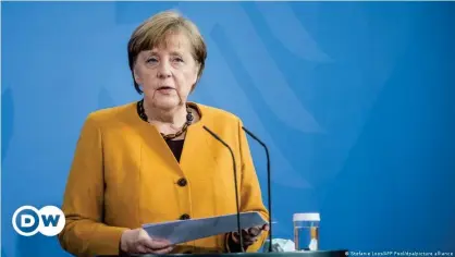  ??  ?? Ангела Меркель на пресс-конференци­и в Берлине 24 марта