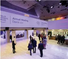  ?? Reuters ?? Inside the venue on the first day of the World Economic Forum annual meeting in Davos, Switzerlan­d yesterday