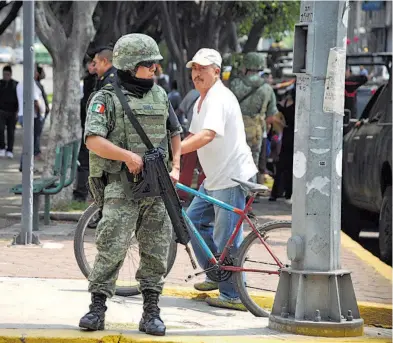  ?? ?? El Ejército
registró todos los riesgos criminales de la ciudad