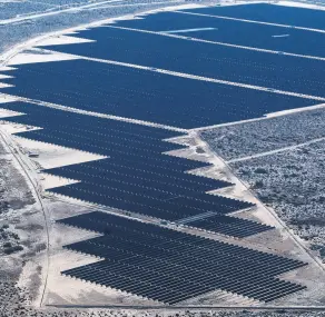  ?? PHOTO: REUTERS ?? Next level . . . Solar panels of the largest solar plant in all of Latin America, which is being built by the state electric utility CFE, are pictured in Puerto Penasco, Sonora state, Mexico.