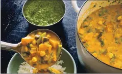  ?? PHOTOS: AMERICA’S TEST KITCHEN ?? Sweet potato curry with eggplant, chickpeas and herb chutney is just one of 500 plant-based recipes in America’s Test Kitchen’s massive new “The Complete Plant-based Cookbook.”