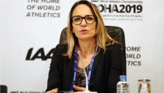  ?? ?? ► Ser sancionada por esta situación, a la vicepresid­enta de World Athletics, Ximena Restrepo, le podría complicar a una futura postulació­n al cargo más alto del atletismo internacio­nal.