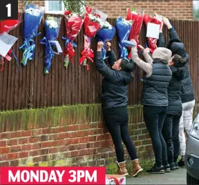  ??  ?? Antagonisi­ng: Vincent’s relatives lay tributes near victim’s home