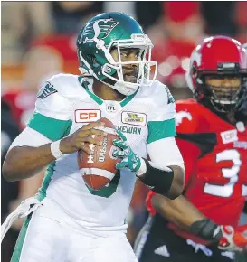  ?? AL CHAREST/FILES ?? At 38, quarterbac­k Kevin Glenn has led the Saskatchew­an Roughrider­s to within a win of a Grey Cup appearance.