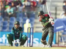  ?? Ahmed Kutty/Gulf News ?? Bangladesh’s Mushfiqur Rahim in action during the match against Pakistan in Abu Dhabi on Wednesday.