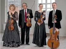  ??  ?? The Kuijken Quartet is performing Haydn and Mozart string quartets on period instrument­s during its current tour of New Zealand.