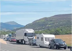  ?? Picture: Steve Macdougall. ?? Hundreds of vehicles were stuck in long queues on the A9.