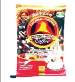  ?? FACEBOOK ?? A packet of Kopi Jantan Tradisiona­l Natural Herbs Coffee.