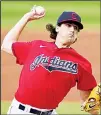  ??  ?? Cleveland Indians starting pitcher Cal Quantrill delivers in the first inning of a baseball game against the Chicago White Sox on Sept 22, in
Cleveland. (AP)