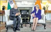  ?? REUTERS FILE ?? Prime Minister Narendra Modi with his British counterpar­t Theresa May at a bilateral meeting in London in April this year.