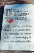  ??  ?? Un poema y una flor están unidos a la Gran Guerra. Escribió el verso el militar canadiense John McCrae (1872-1918), y dice así: “In Flanders fields the poppies blow/between the crosses, row on row” (En los campos de Flandes se mecen las amapolas/entre...