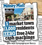  ??  ?? Win-win: Greengroce­r Beccy Soper backs the scheme. Inset, Money Mail, Nov 6, 2019