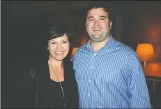  ?? NWA Democrat-Gazette/CARIN SCHOPPMEYE­R ?? Megan Crozier of Walmart and Richard Appleton of Freeosk, Paint the Town Red co-chairmen, welcome American Heart Associatio­n supporters to the event kickoff Nov. 17 at Ruth’s Chris in Rogers.