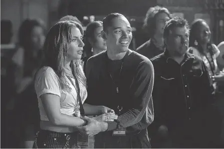  ?? CLAY ENOS/WARNER BROS. ?? Ramone (Anthony Ramos) supports his friend Ally (Lady Gaga) in “A Star Is Born.”