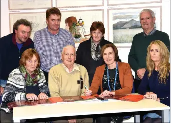  ?? Photo by Michelle Cooper Galvin ?? Finalising details for Belfast... Siobhan Griffin (seated third from left) KCC Municipal District Officer, with Breda O’Sullivan, Glencar; Michael Donnelly and Noreen O’Mahony, Imagining Iveragh; (back from left) Lorcan McDonnell, Glencar; Paddy Casey,...