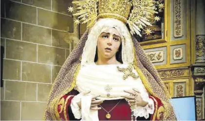  ??  ?? Imagen de María Santísima de la Merced luciendo el rosario cuyo hurto se ha denunciado.