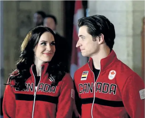  ?? SEAN KILPATRICK/THE CANADIAN PRESS ?? Tessa Virtue and Scott Moir were revealed by Prime Minister Justin Trudeau as Canada’s flag-bearers for the 2018 Winter Olympics next month. The figure skating duo are making the upcoming games their last after capturing medals in 2010 and 2014.