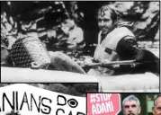  ??  ?? FROM TOP: Bob on the Franklin River in 1980; protesting the dam constructi­on in 1983; in March 2017, he launched the campaign to stop the Adani coalmine.