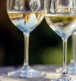  ??  ?? Qualità Due calici di vino prodotto nei vitigni pregiati dell’Alto Adige